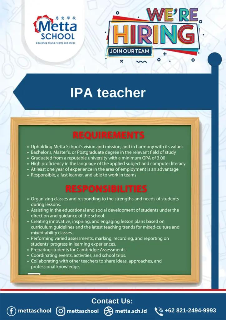 hiring IPA teacher